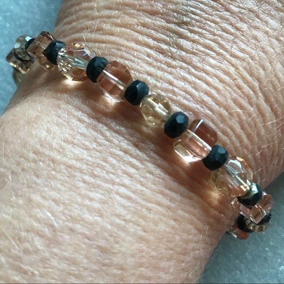 Vintage Handmade Topaz Swarovski Crystal Cube Crystal Czech Glass Bracelet 8 In - Picture 7 of 8